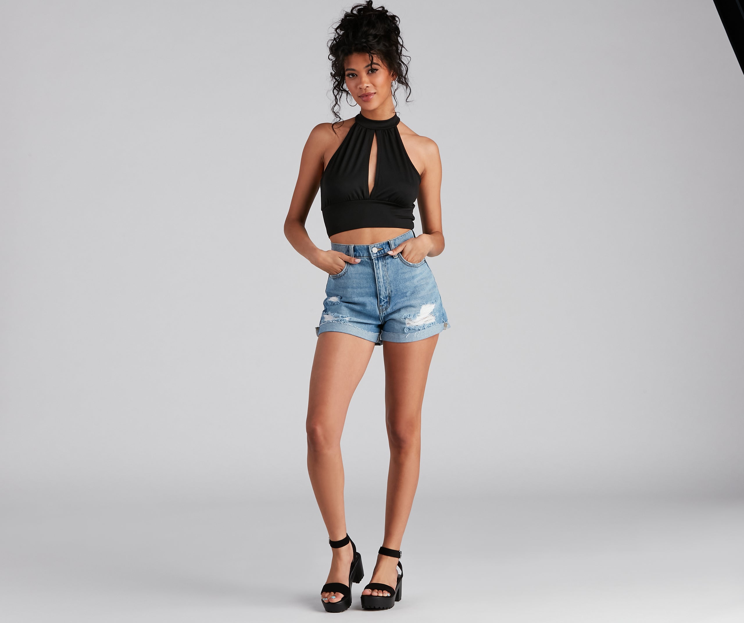 Key Essential Halter Crop Top