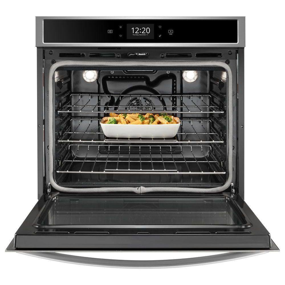 Whirlpool 27 in. Smart Single Electric Wall Oven with Air Fry When Connexted in Black on Stainless Steel WOS72EC7HS