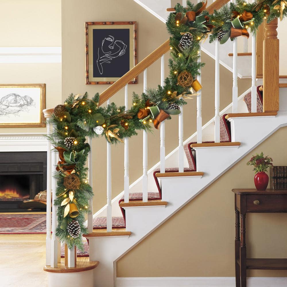  9 ft. x 10 in. Pre-Lit Adorned Garland 4456-G9-10C1