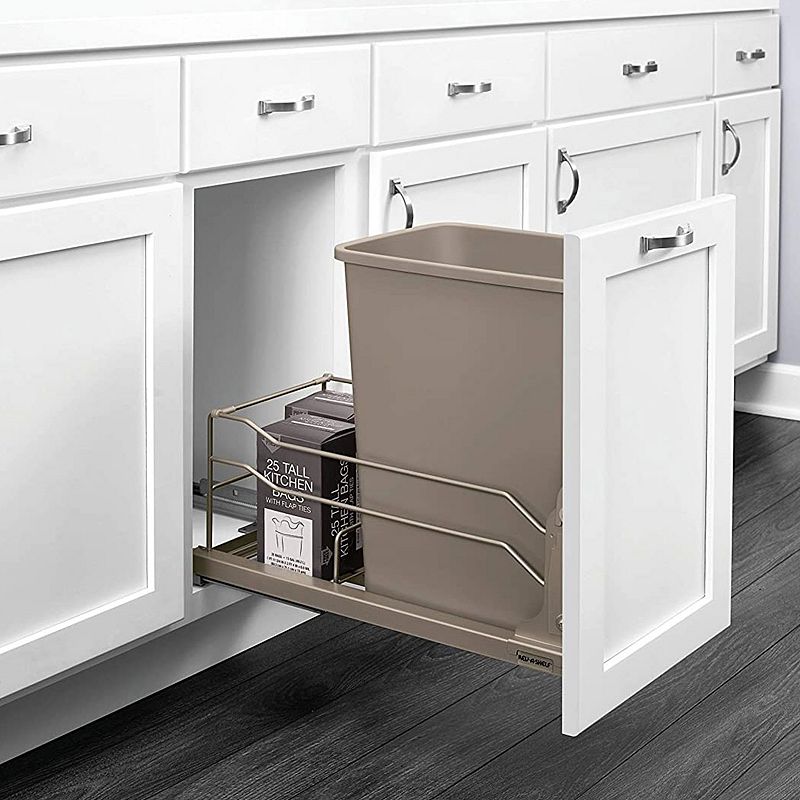 Rev-A-Shelf Pull Out Kitchen Trash Can 35 Qt with Soft-Close， 53WC-1535SCDM-112