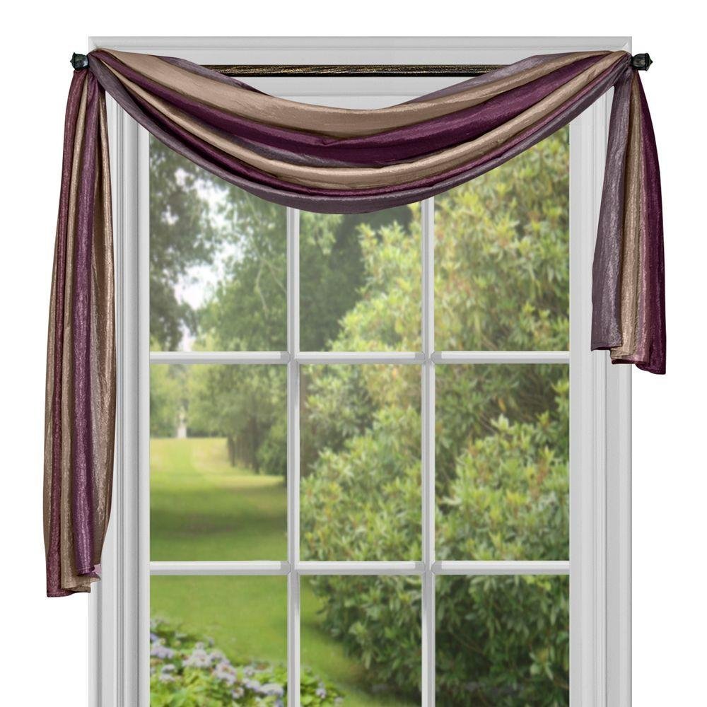 Designer Home Ombre Window Curtains, Modern Semi-Sheer Window Curtain Drape Shade Panels, Window Treatment for Livingroom, Bedroom and Kitchen, 50 x 84 Panel Aubergine