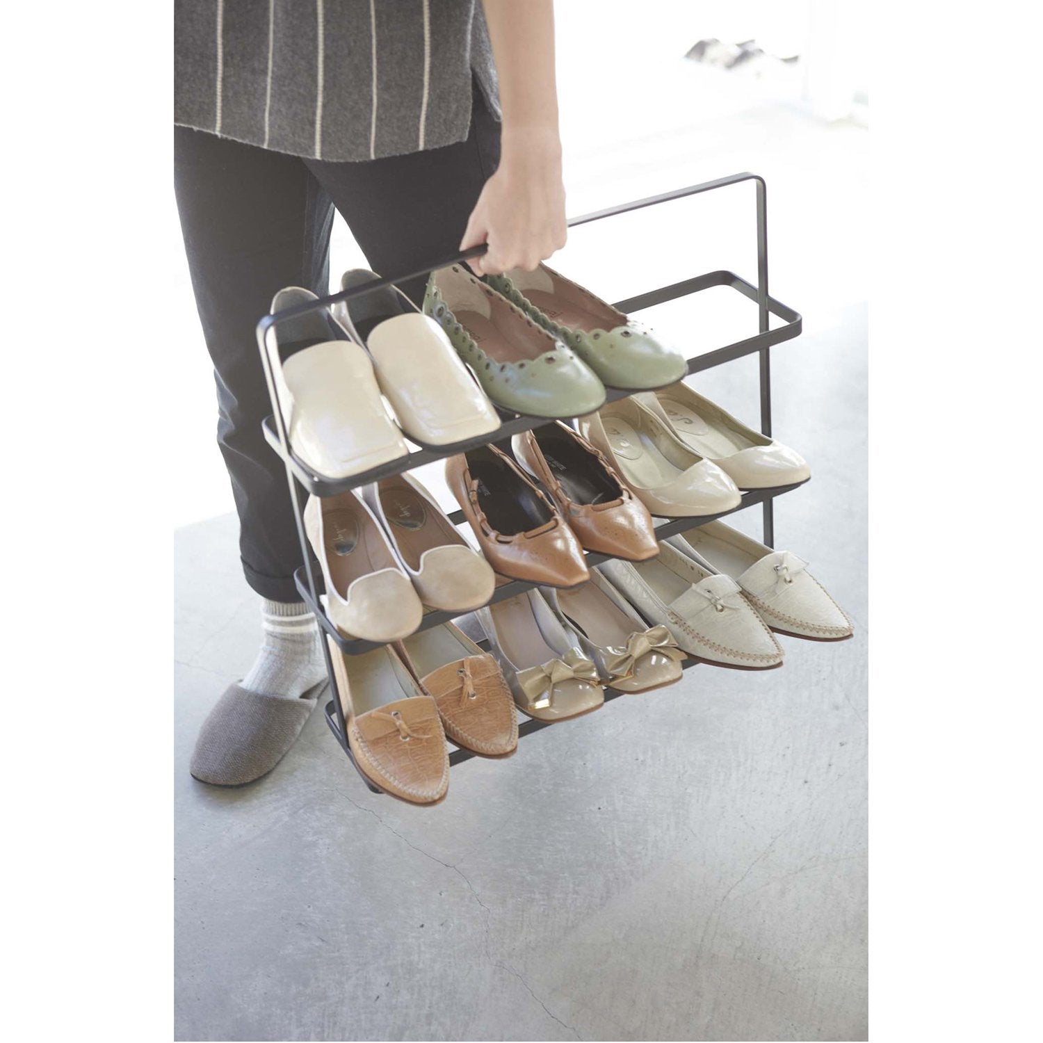 Tower 3-Tier Slim Portable Shoe Rack - Wide in Various Colors