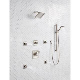 Delta Dryden 1-Spray Patterns 1.75 GPM 3.91 in. Wall Mount Handheld Shower Head in Stainless 57051-SS