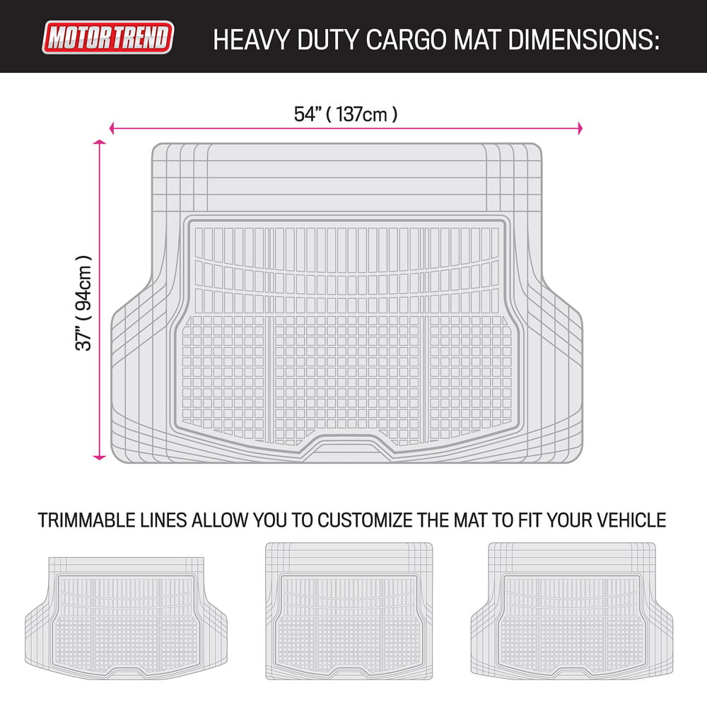 Motor Trend FlexTough Cargo Trunk Floor Mat Liner - Premium Design and Quality