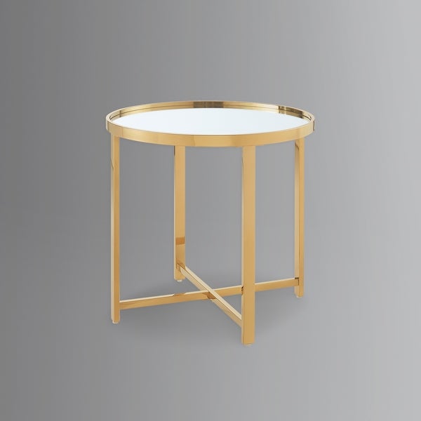 Maxen Mirrored Top End Table