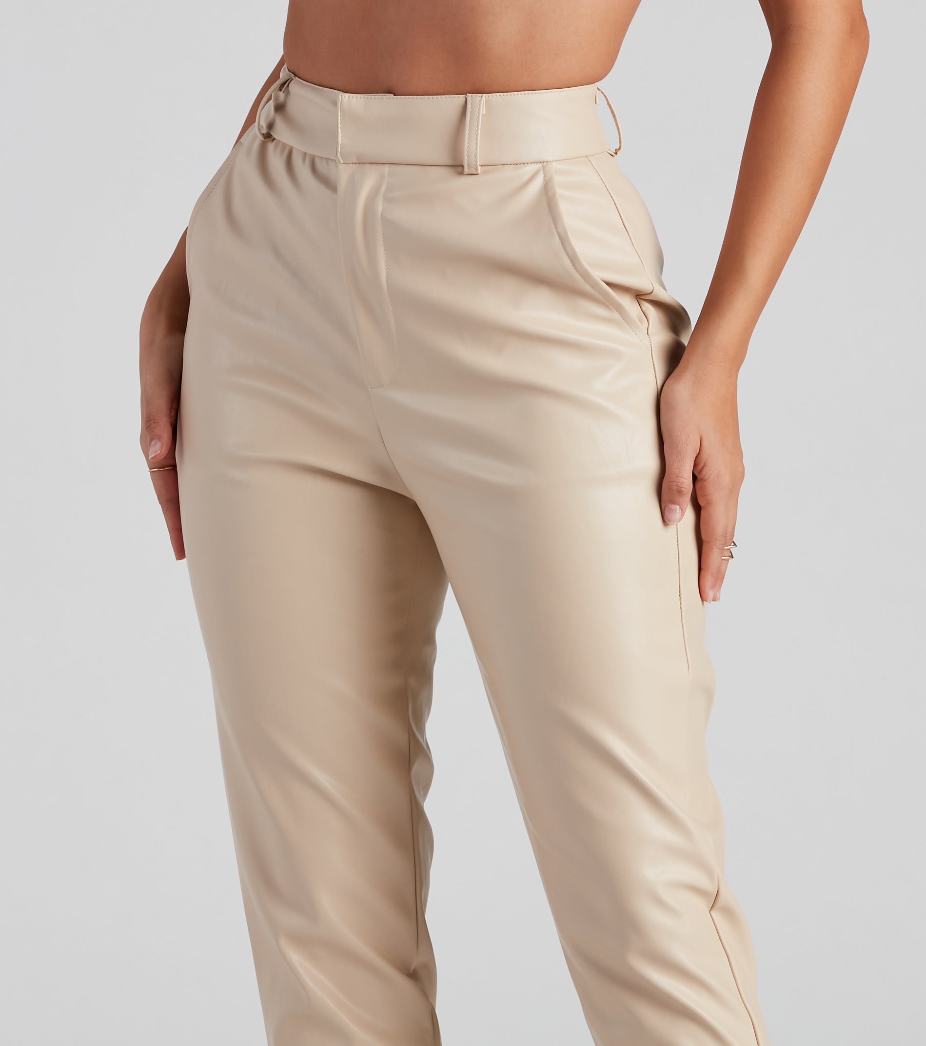 Classic Chic High Waist Faux Leather Pants