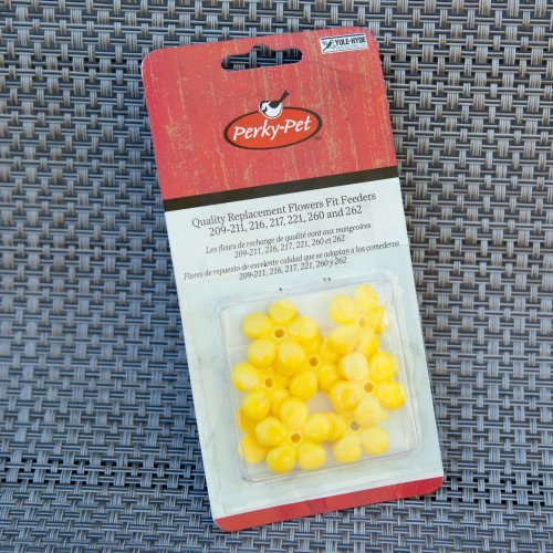 Perky-Pet Yellow Replacement Feeder Flowers， 9pk