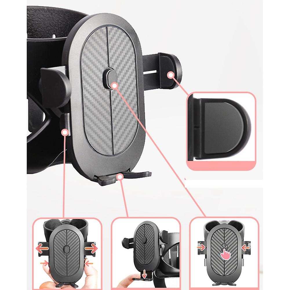 Stroller Cup Holder With Phone Mount 2-in-1 Universal Bike Cup Holder For Stroller Bike Wheelchair Walker Scooter Type D