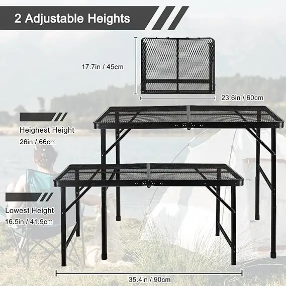 High Quality Portable Aluminum Furniture Folding Garden Table For Courtyard BBQ Picnic Easy Carry Outdoor Camping Metal Table