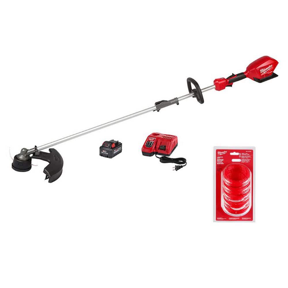 Milwaukee M18 FUEL 18V LithiumIon Brushless Cordless QUIKLOK String Trimmer 8Ah Kit with 0095  Trimmer Line 208242 PreCut 5 Pack