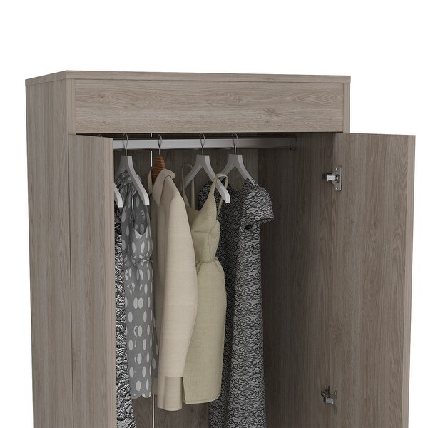 Alabama Armoire with Large Cabinet and 2 Drawers - - 32966106