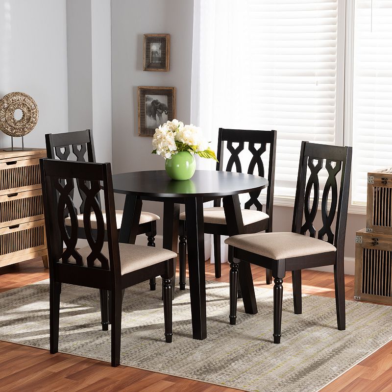 Baxton Studio Heidi Dining Table and Chair 5-piece Set