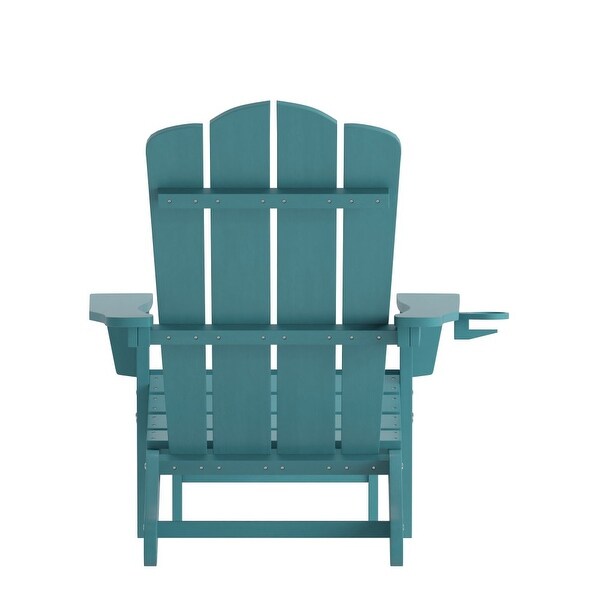 Commercial AllWeather Adirondack Chair with Pullout Ottoman and Cupholder