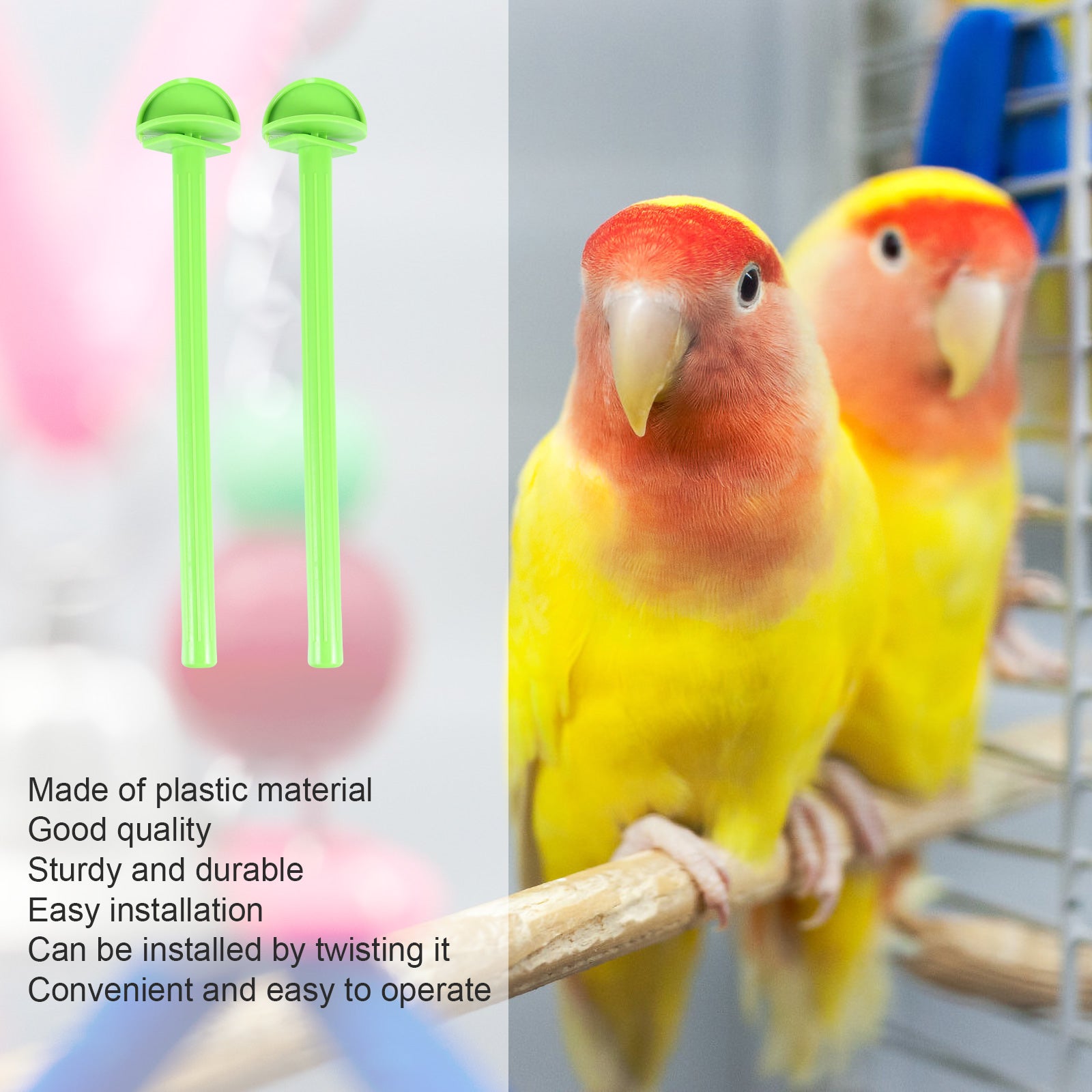 NUOLUX 10 Pcs Bird Standing Stick Parrot Stand Plastic Perch Bird Cage Accessories