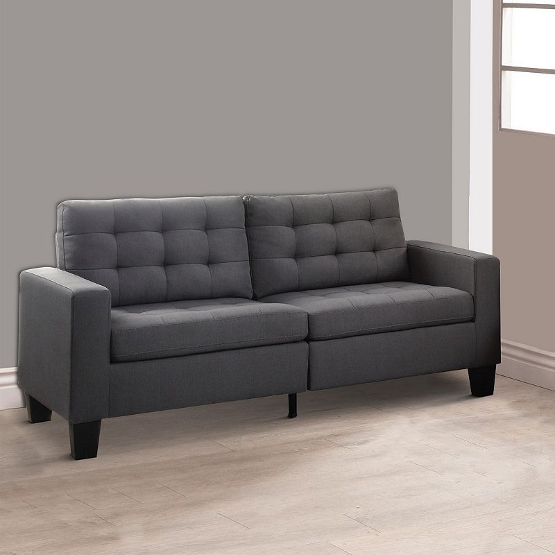 Dashing Sofa In Gray Linen Fabric