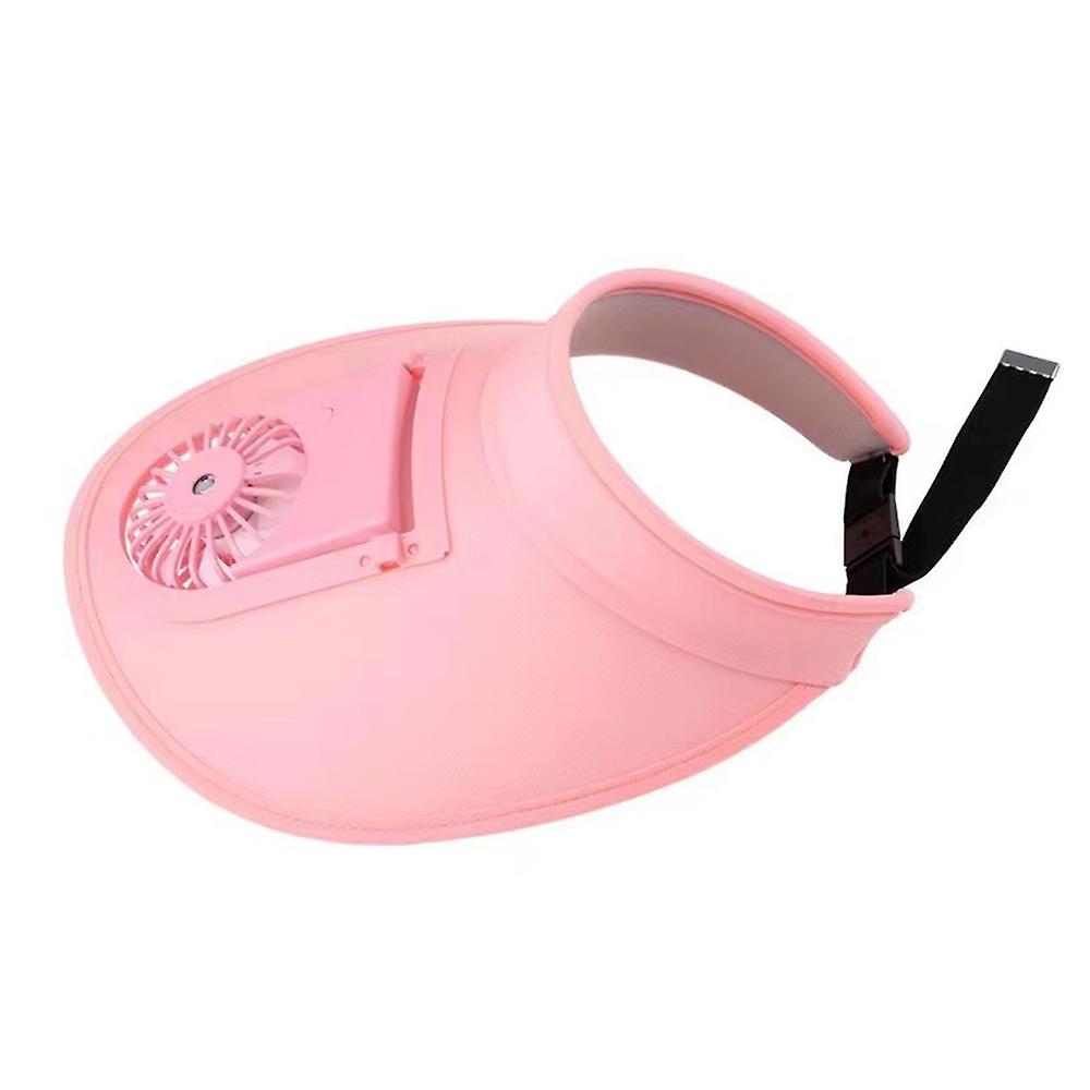 Pink Summer Sport Outdoor Fan Sun Hat Cap Cool Fan For Cycling