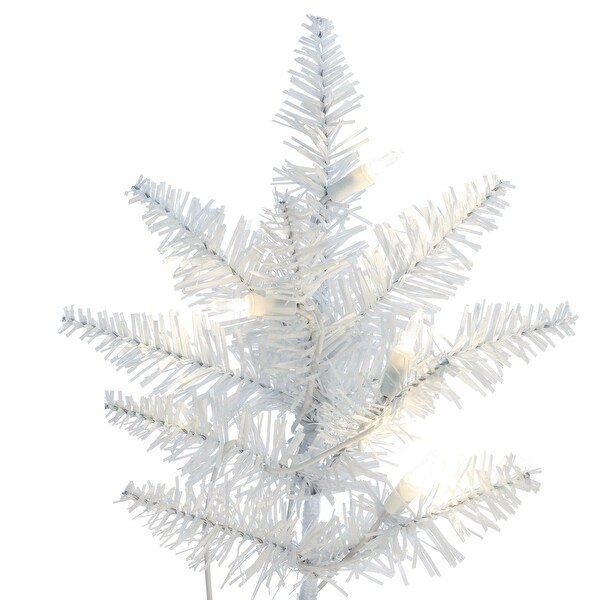 Vickerman White PVC 3foot Fir Slim Artificial Christmas Tree with 100 Warm White LED Lights