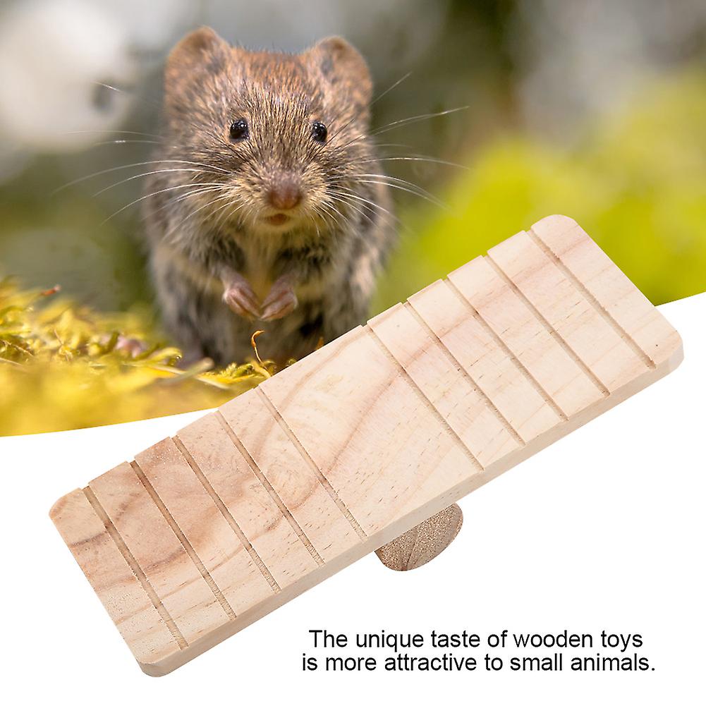 Small Pet Wooden Seesaw Bridge Toy Hamster Mouse Gerbil Chinchilla