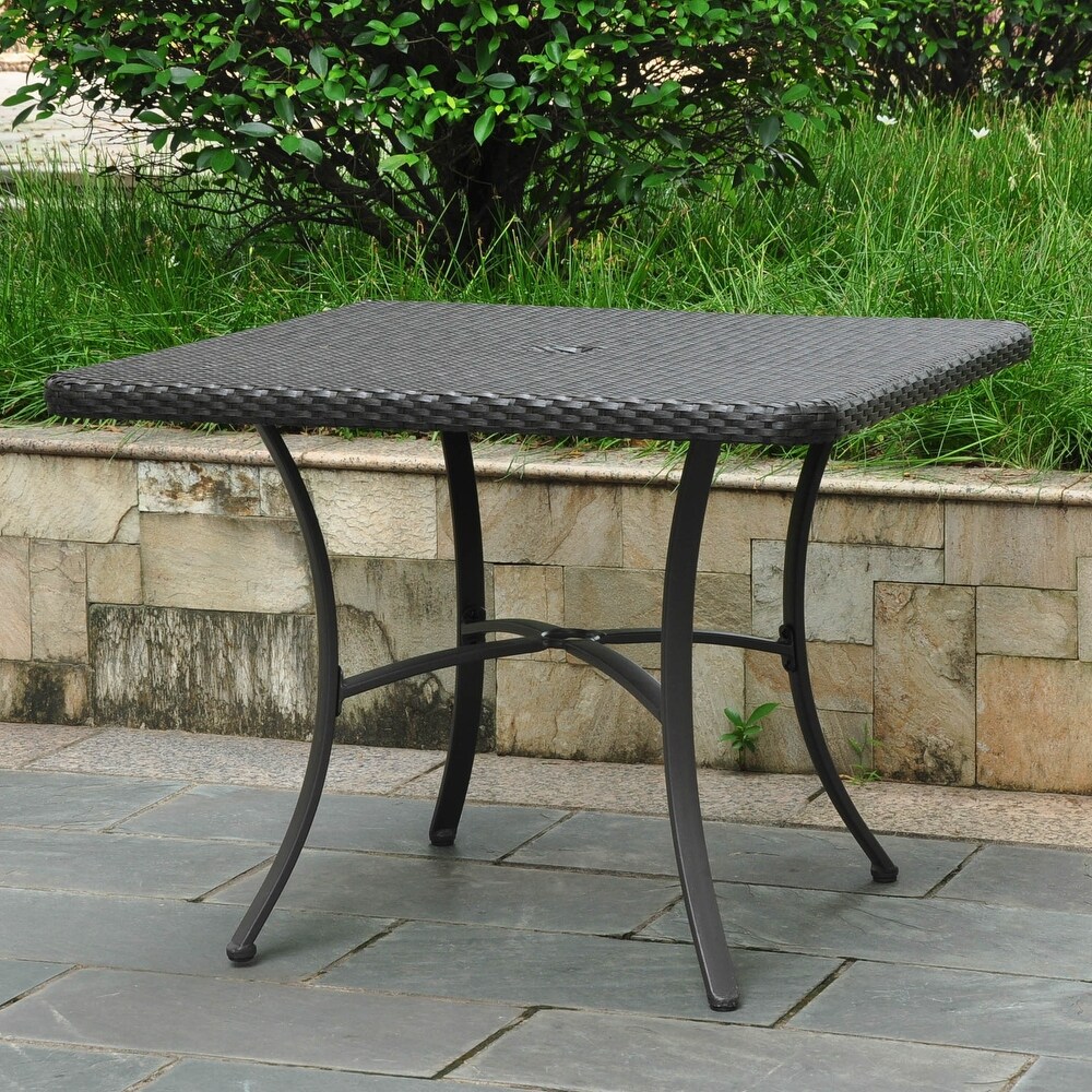 International Caravan Barcelona Resin Wicker/Aluminum 39 inch Square Outdoor Dining Table