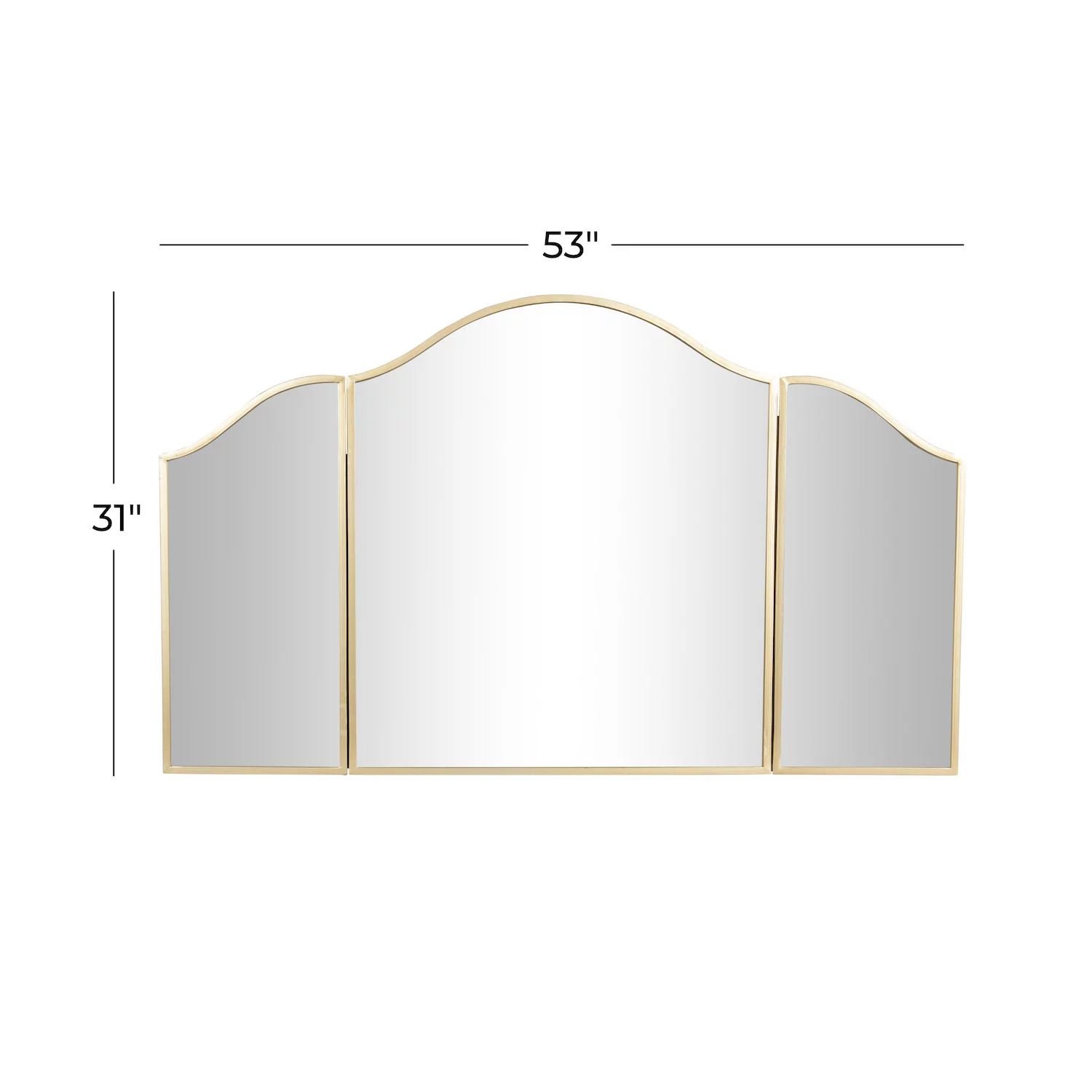 Stella and Eve Gold Metal Tri-Fold Wall Mirror