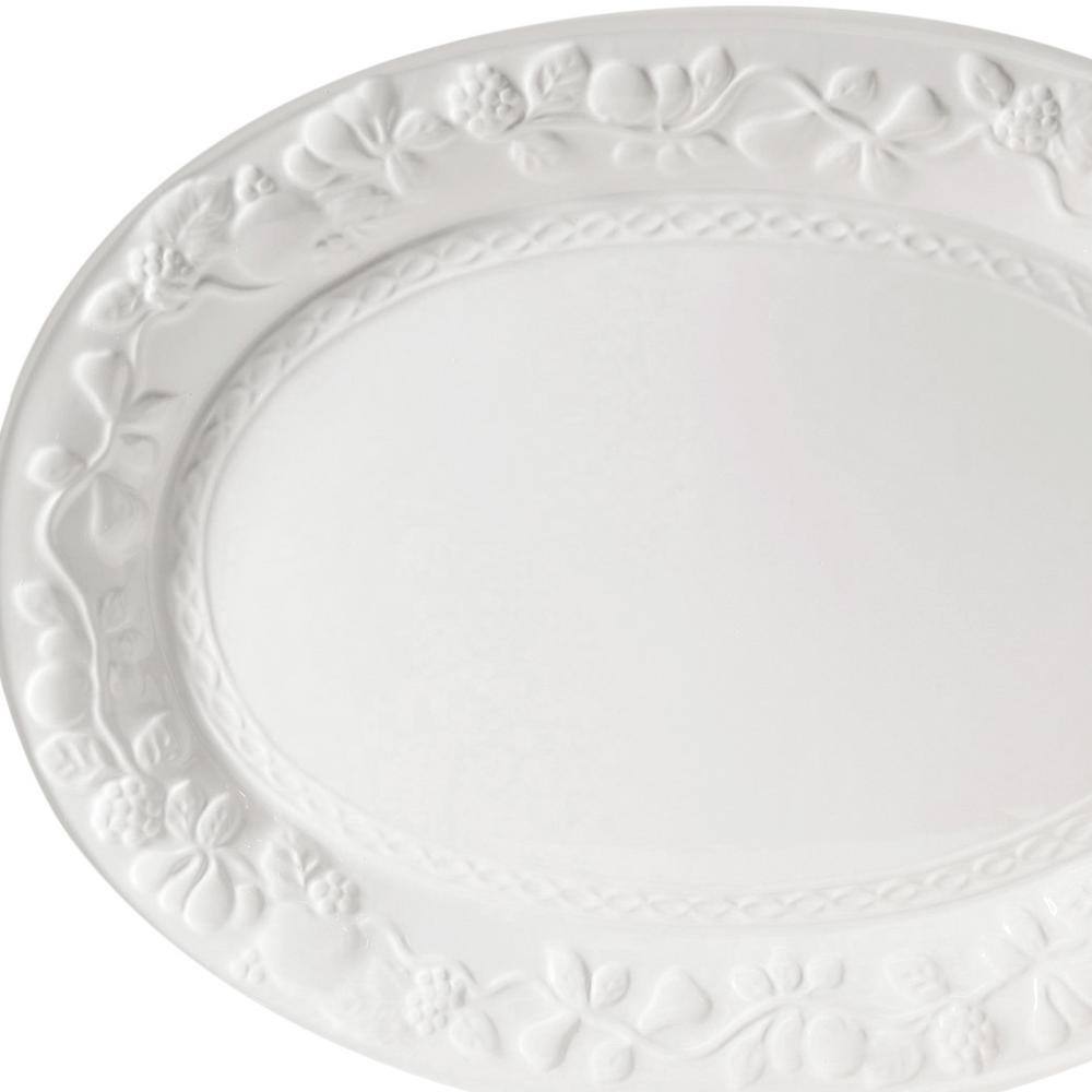 Gibson Home Fruitful White Stoneware Platter 985110156M