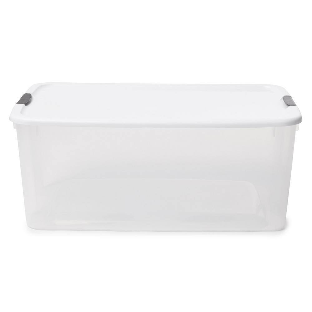 Sterilite 116-Qt. Stackable Latching Storage Box Containers Clear (4-Pack) 4 X 19909804