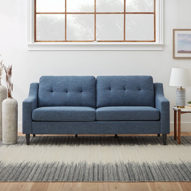 Ellen Upholstered Scooped Arm Sofa With Square Tufting Brookside Home