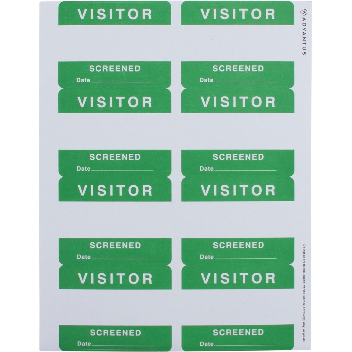 VISITOR SCREENED Adhesive Badges by Advantus Corp AVT76102