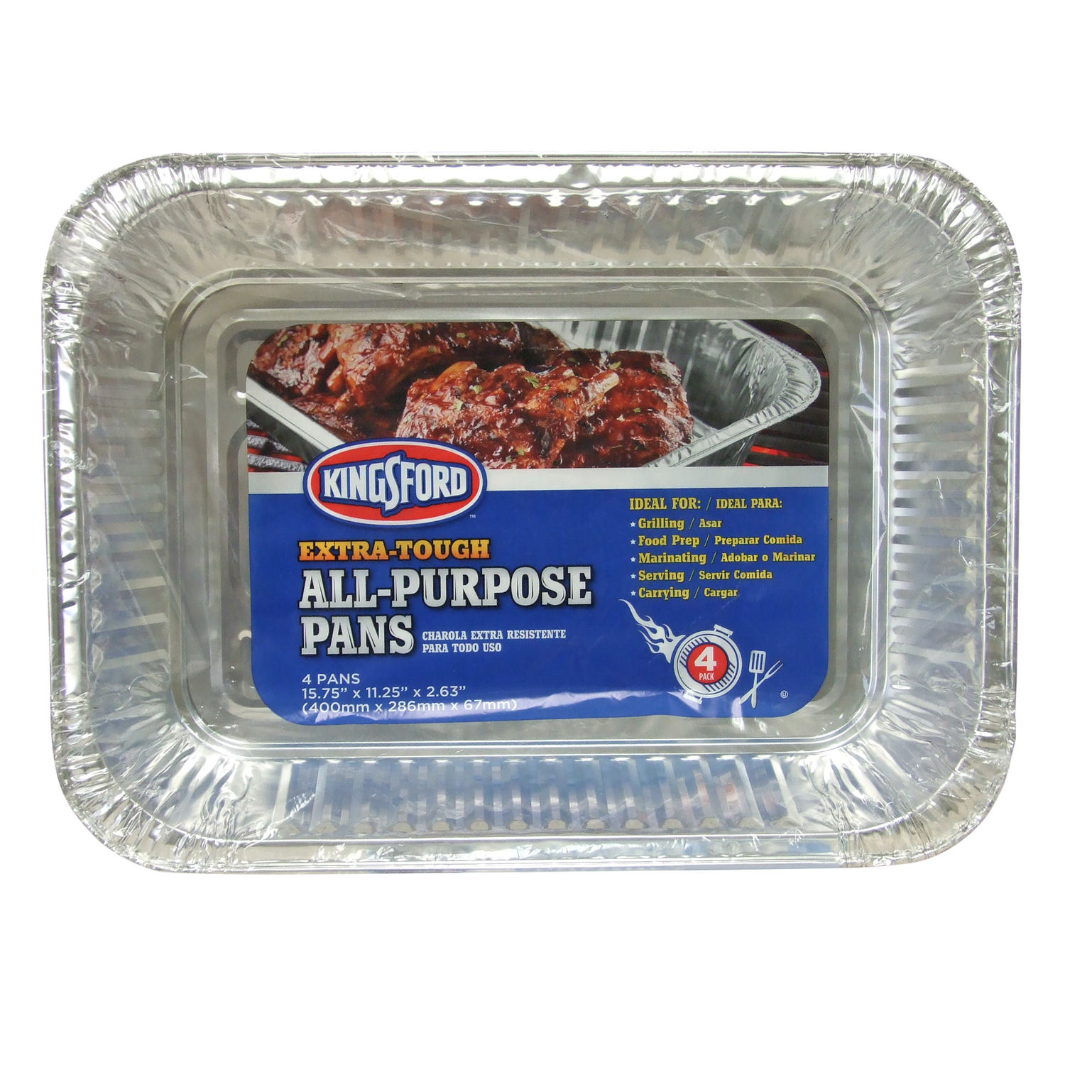 Kingsford Aluminum Grilling Pan 15.75 in. L X 11.25 in. W 4 pk