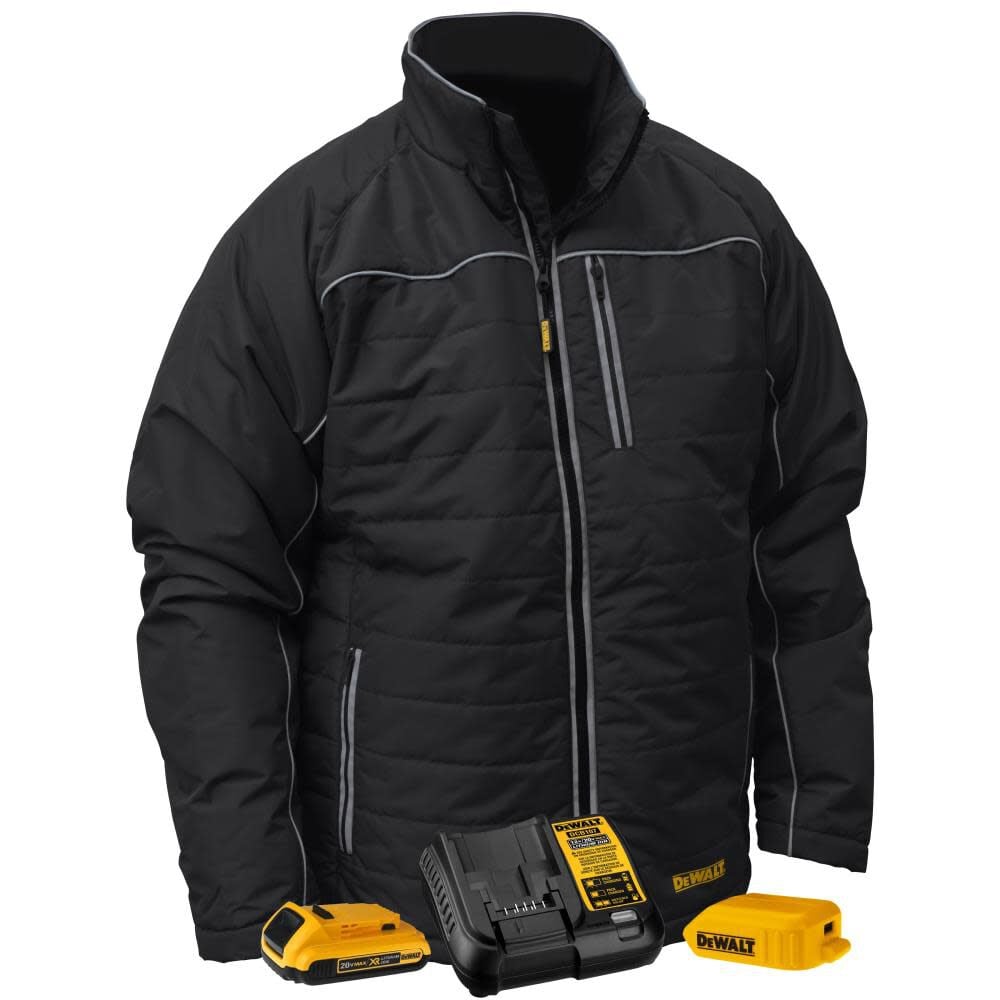 DEWALT Heated Kit Jacket Black Quilted Medium DCHJ075D1-M from DEWALT