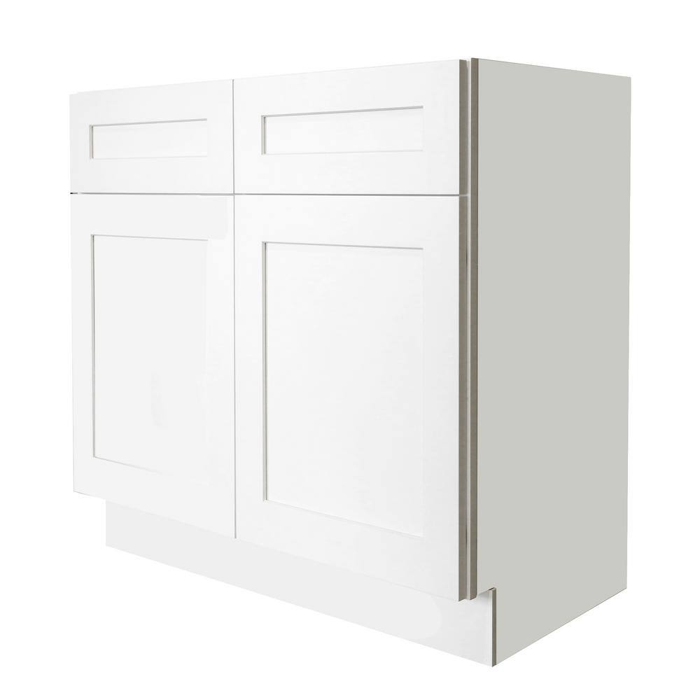 Plywell Ready to Assemble 42x34.5x24 in. Shaker Sink Base Cabinet with 2 Doors in White SWxSB42-CY