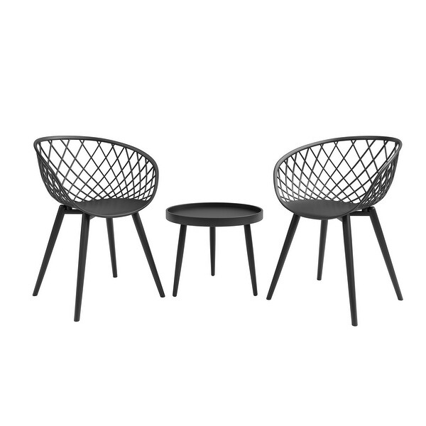 Jamesdar Kurv 3 Piece MidCentury Modern Patio Chat Set