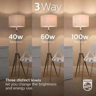 Philips 50-Watt-100-Watt-150-Watt Equivalent 3-Way A21 E26 LED Light Bulb Soft White 2700K (4-Pack) 571521