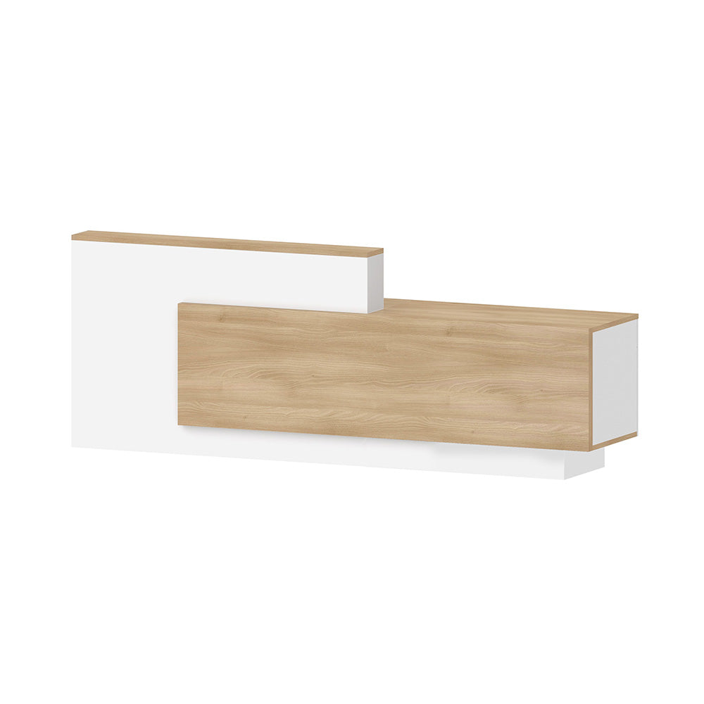 HELMER Reception Desk 2.4M Right Panel - Oak & White