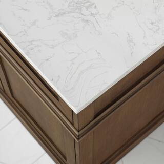 Home Decorators Collection Cherrydale 36 in. W x 22 in. D x 34.50 in. H Bath Vanity in Almond Latte with White Cultured Marble Top Cherrydale 36AL