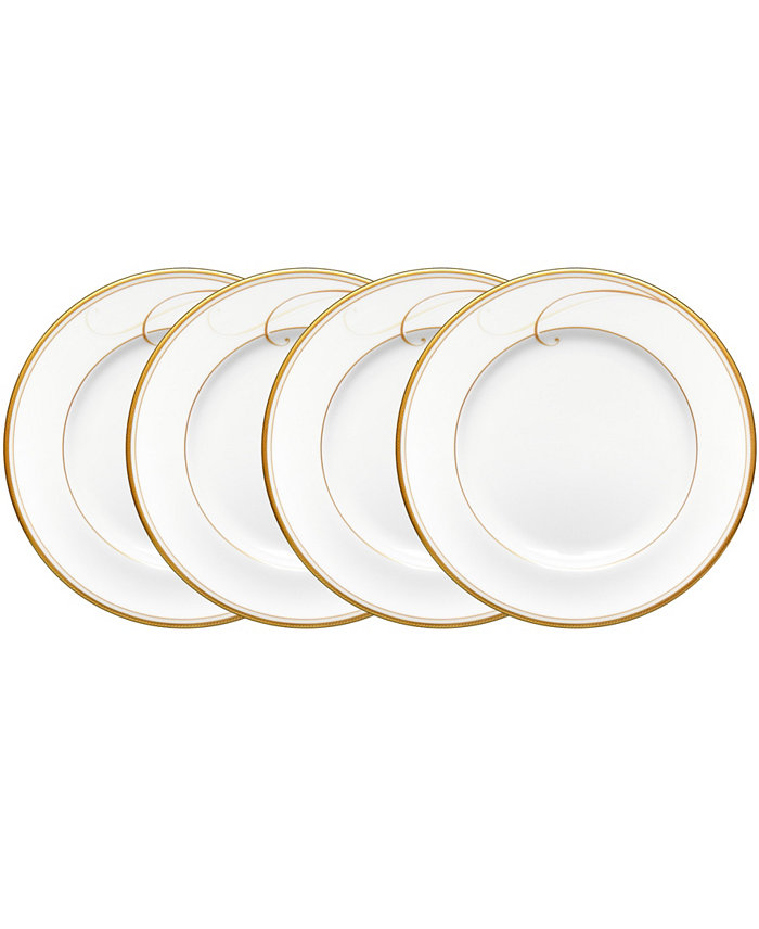 Noritake Golden Wave Set of 4 Bread Butter and Appetizer Plates Service For 4