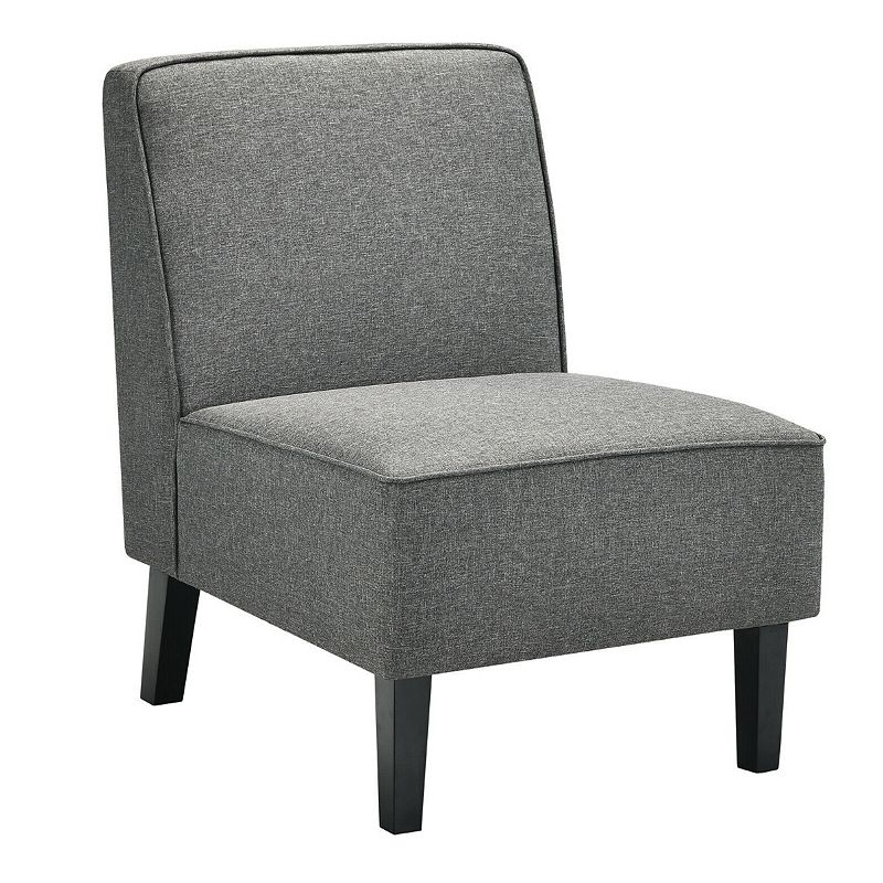 Single Fabric Modern Armless Accent  Sofa Chair with Rubber Wood Legs