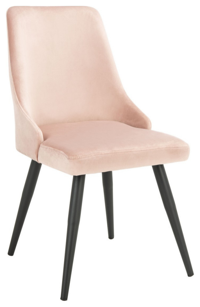 Karen Upholstered Dining Chair  Set of 2  Dusty Blush/Black   Midcentury   Dining Chairs   by Rustic Home Furniture Deco  Houzz