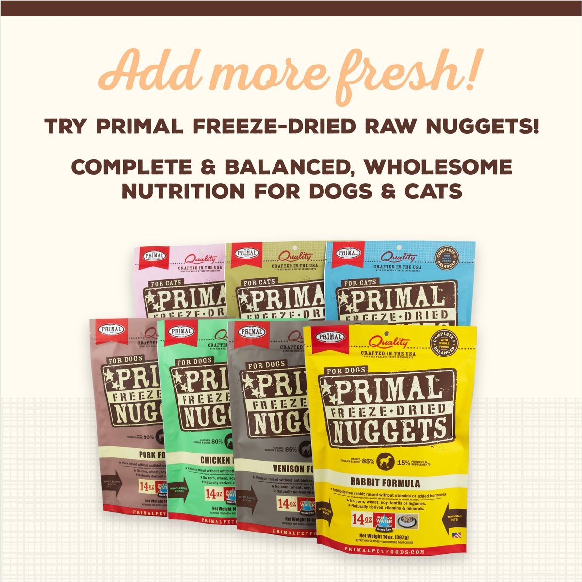 Primal Cupboard Cuts Pork Grain-Free Freeze-Dried Raw Dog Food Topper