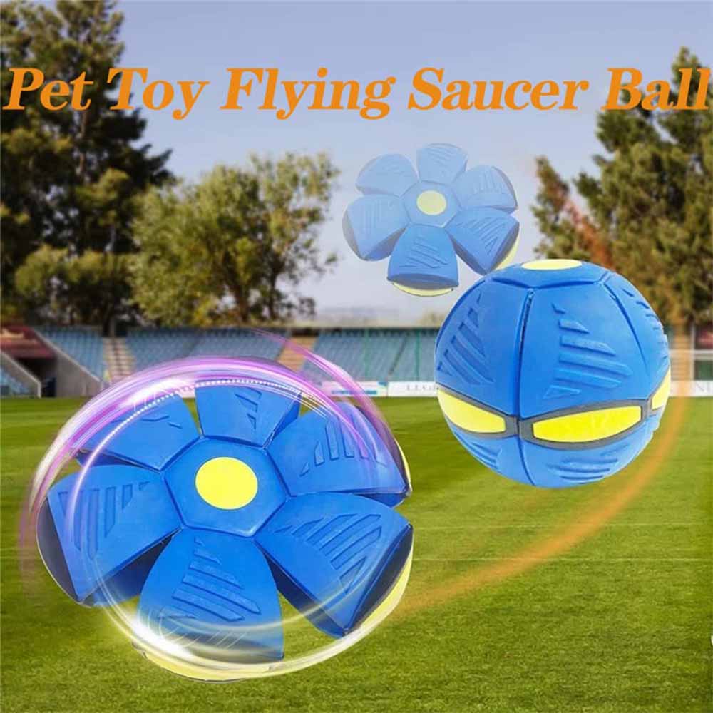 Ugerlov 2023 New Pet Toy Flying Saucer Ball，Flying Saucer Ball Dog Toy，Flying Saucer Dog Toy (Blue，6 Light Models)