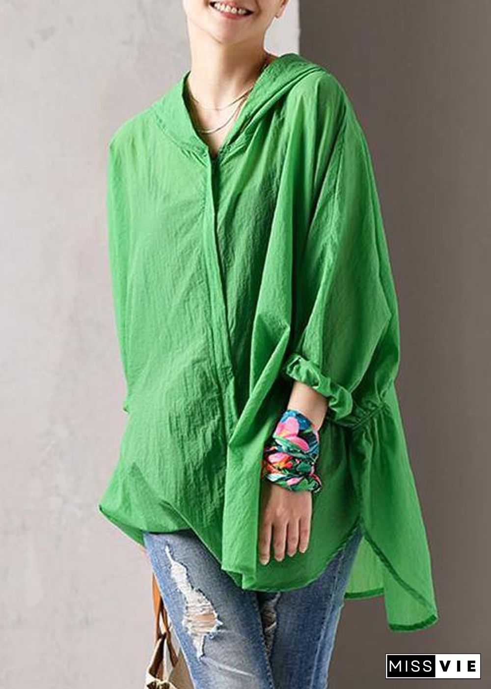 Women cotton Shirts Pakistani Green Summer Thin Sunlight Proof Coat