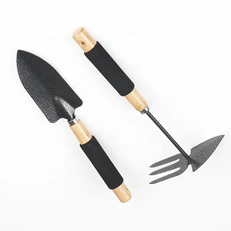 Small Garden Hand Tools Wooden Handle Garden Tool Set With Heavy Duty Narrow Gardening Hand Trowel Multifunction Tool Kit