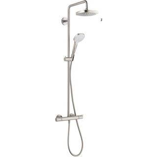 Hansgrohe Croma Select E 2-Spray46 in. Dual Showerhead and Handheld Showerhead in Brushed Nickel 27257821