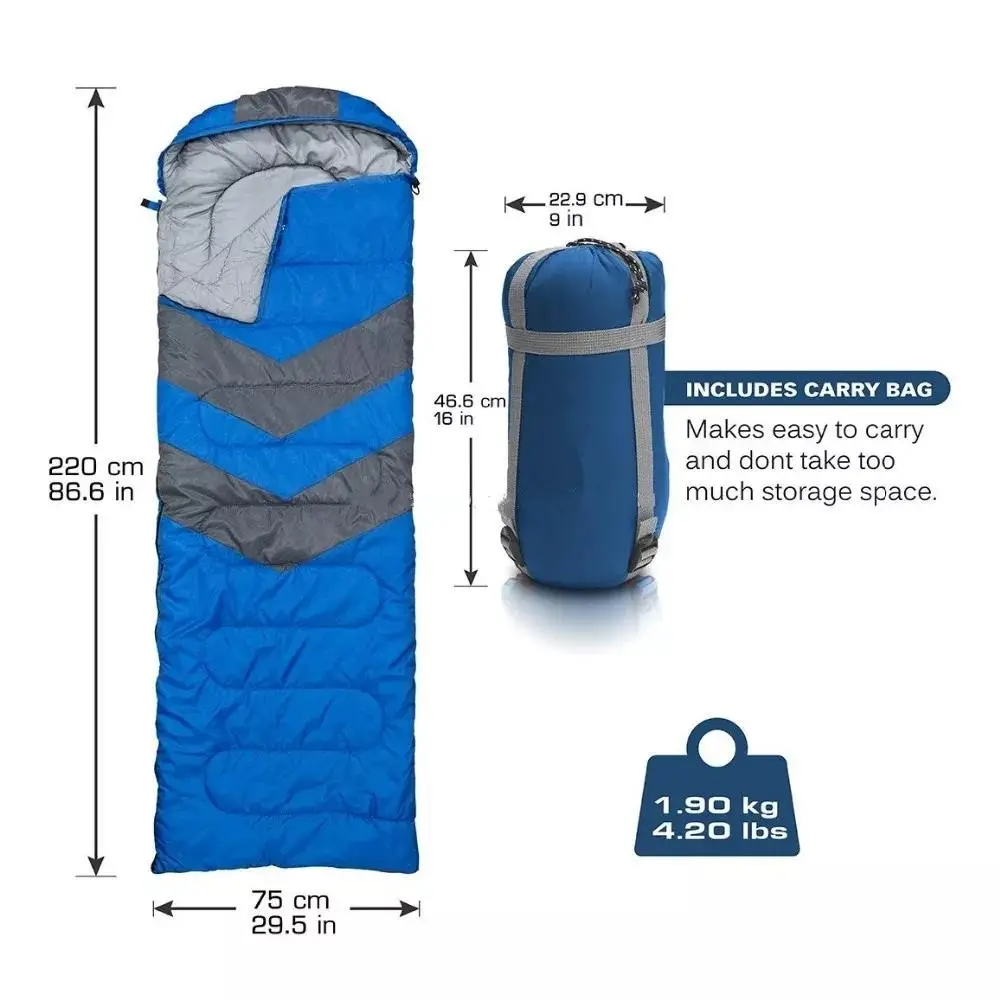 Hot Sell light Cotton sleeping bag cheap polyester envelope shaped camping sleeping bag