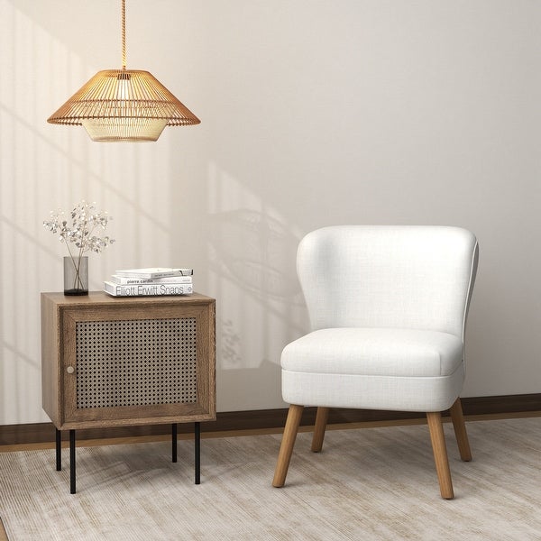 Linen Fabric Armless Accent Chair