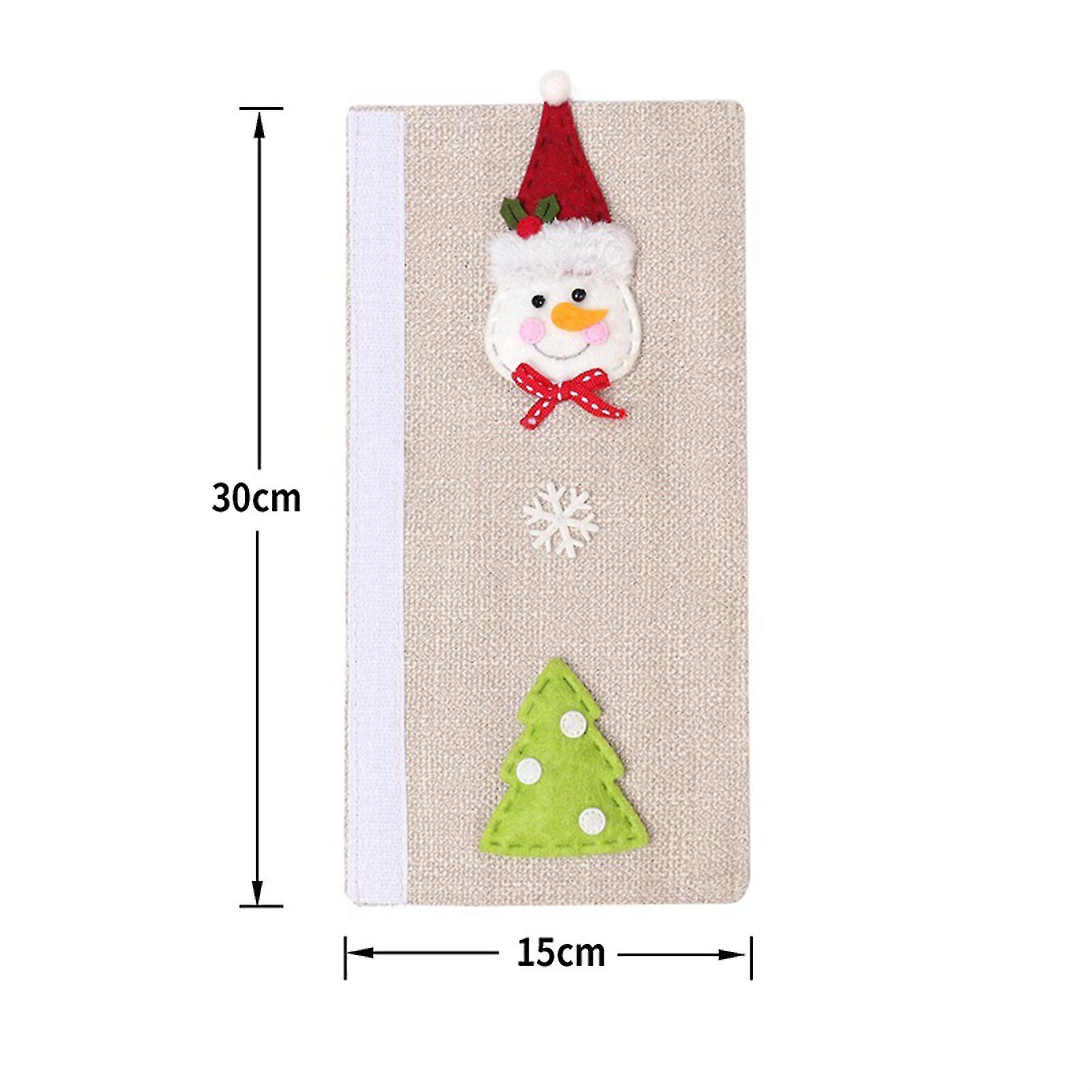 3pcs Christmas Fridge Handle Covers Snowman Door Handle Cover Microwave Oven