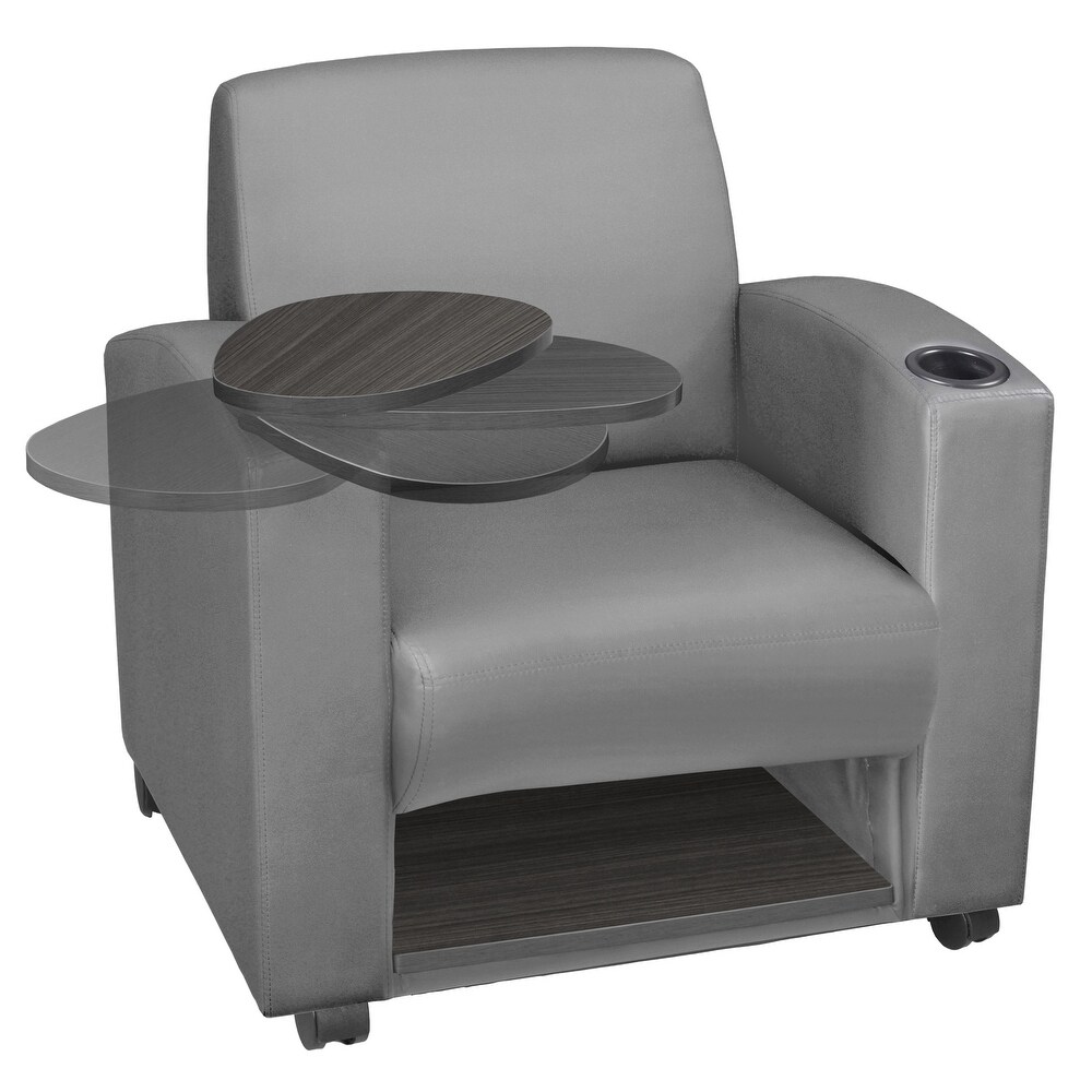 Nova Tablet Arm Chair w/ Storage  Grey/Ash Grey