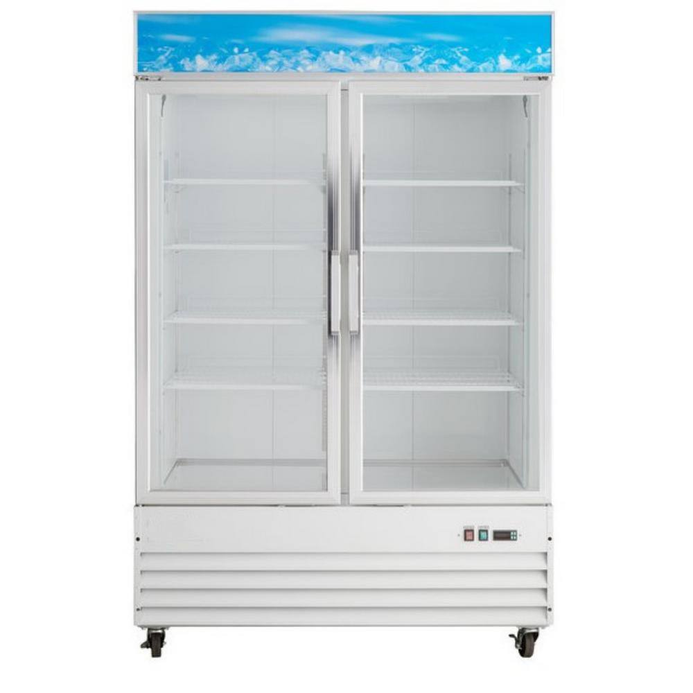 Cooler Depot 53 in. W 45 cu. ft. AutoCycle Defrost 2-Glass Door Commercial Merchandiser Reach-In Upright Freezer in White DXXD1.2BM2F