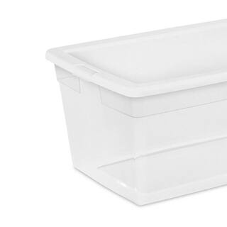 Sterilite 90 Qt. Storage Box with Clear Base and White Lid (4-Pack) 4 x 16668004