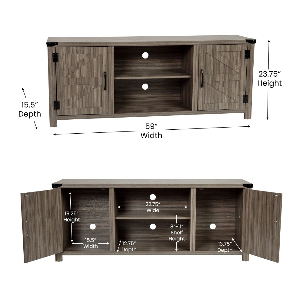 59 Inch Barn Door TV Stand Fits up to 65\